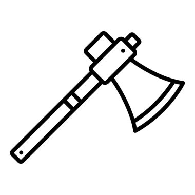 Balta simgesi vektörü. İnce çizgi işareti. izole edilmiş sınır sembolü çizimi