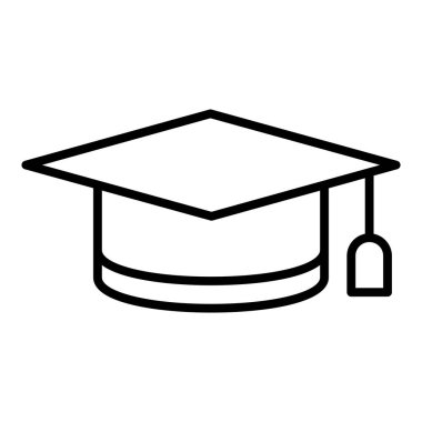 graduation cap icon. outline illustration of degree vector icons for web