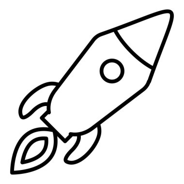 Roket ikonu. Web için basit uzay vektör simgeleri çizimi