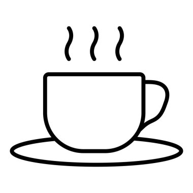 coffee cup icon. outline hot drink vector illustration. isolated contour on white background