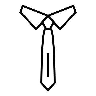 tie icon. outline necktie vector illustration. isolated on white background