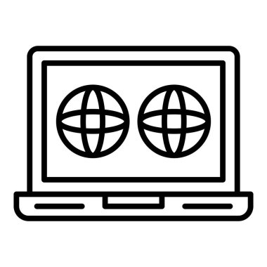 laptop with globe and browser vector illustration design