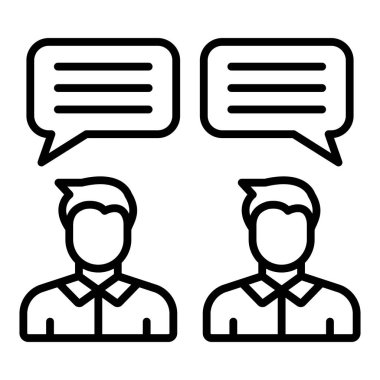 İnsanların vektör illüstrasyonu ve iletişim simgesi