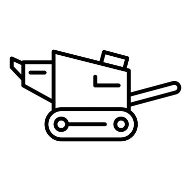 vector illustration of a thin line icon of a tractor