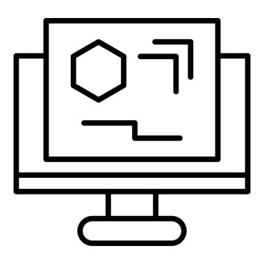 Bilgisayar. Web simgesi basit illüstrasyon