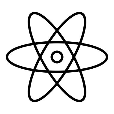Atom simgesi. Web için basit molekül vektör simgeleri çizimi