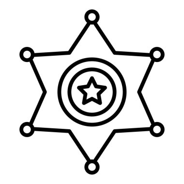 Web ve mobil uygulama tasarımınız için beyaz arkaplanda izole edilmiş yıldız simgesi vektörü, şerif logosu kavramı