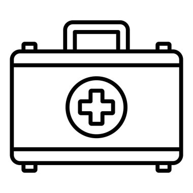 İlk yardım kiti simgesi vektör illüstrasyon grafik tasarımı