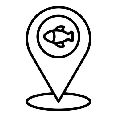 fish icon vector isolated on white background for your web and mobile app design, map logo concept