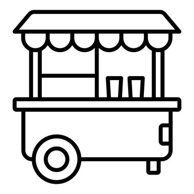 shop kiosk icon. outline illustration of bakery vector icons for web