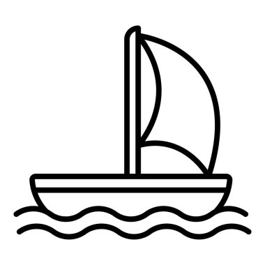 yelkenli ikonu vektör illüstrasyonu