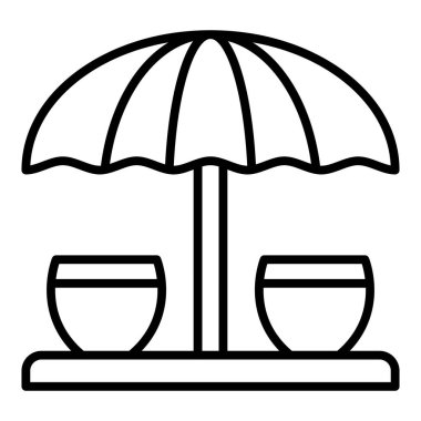 şemsiye simgesi vektör illüstrasyonu
