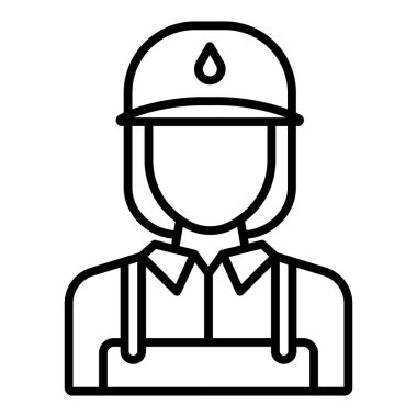 Web ve mobil uygulama tasarımınız için beyaz arkaplanda izole edilmiş işçi simgesi vektörü, itfaiyeci logosu kavramı