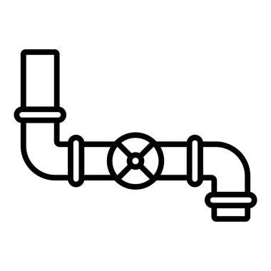 pipe valve icon. outline illustration of gas pipeline vector line design elements for web
