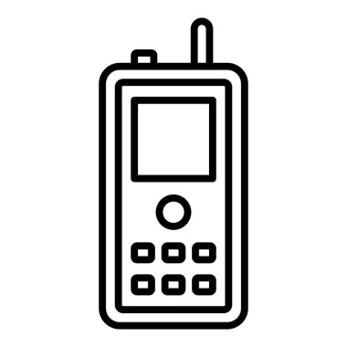 mobile phone icon. outline telephone device vector illustration. isolated contour symbol.