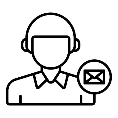 man avatar, mail box with email vector illustration