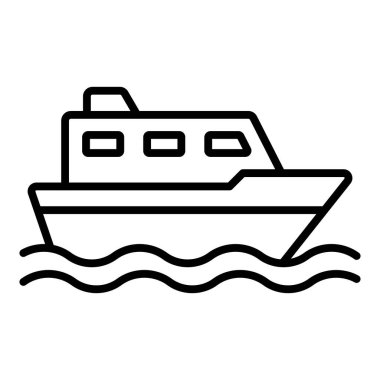 cruise ship icon. outline illustration of boat vector icons for web design