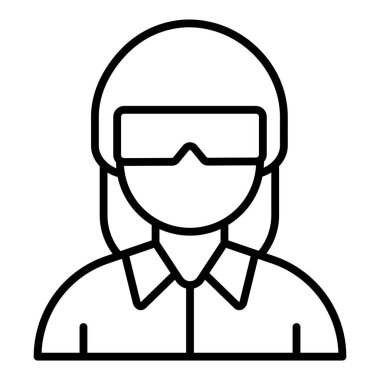 man avatar icon. outline female person vector illustration. isolated symbol.