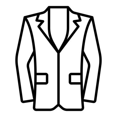 Ceket ikonu. Web için kıyafet vektör simgelerinin özet çizimi