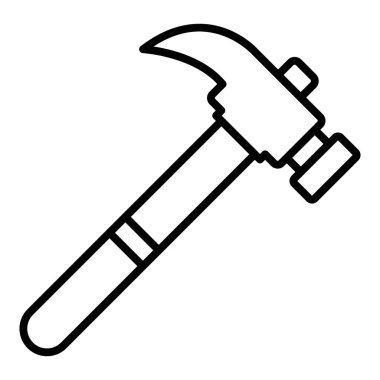 hammer icon vector isolated on white background, axe transparent sign, line and linear design elements in outline style