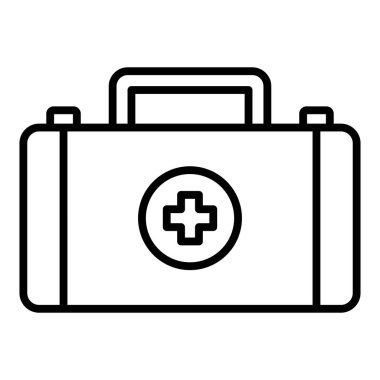 İlk yardım kiti simgesi vektör illüstrasyon grafik tasarımı