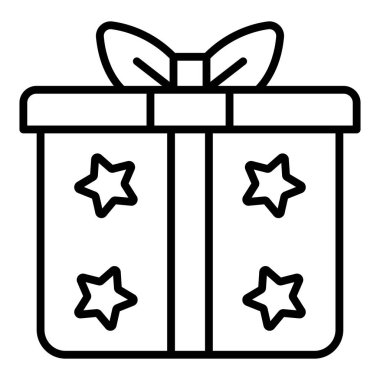 Hediye kutusu simgesi. Web için mevcut vektör simgelerinin özet çizimi