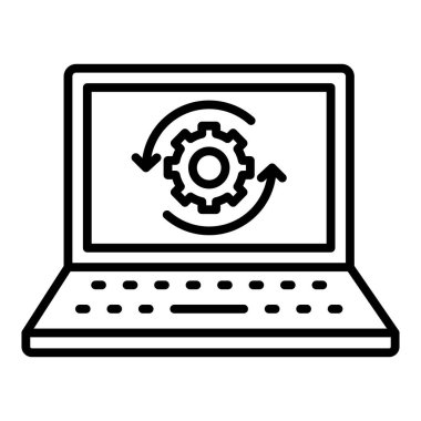 laptop with gears and gear vector illustration graphic design