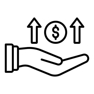 el ele tutuşan para vektör illüstrasyonu, simge ögesi arkaplanı