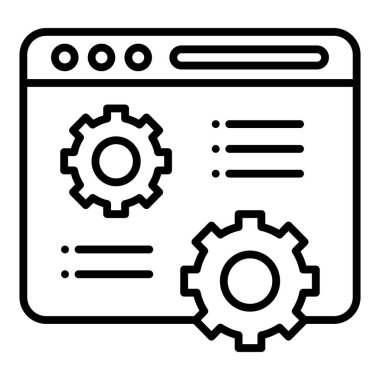Ayarlar. Web simgesi basit illüstrasyon