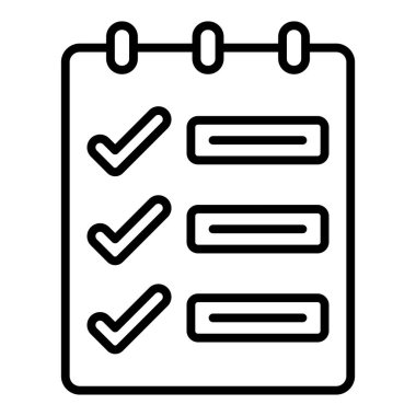 Kontrol listesi simgesi. Web için basit pano vektör simgeleri çizimi