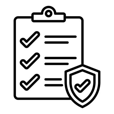 Kontrol listesi simgesi. Web için pano vektör simgelerinin özet çizimi