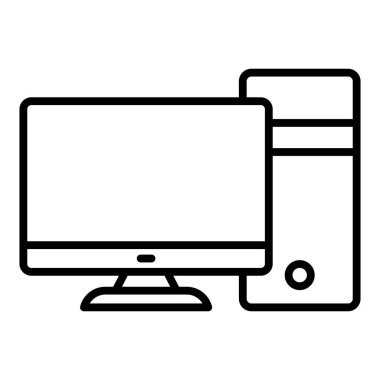bilgisayar monitörü ikon vektör illüstrasyonu