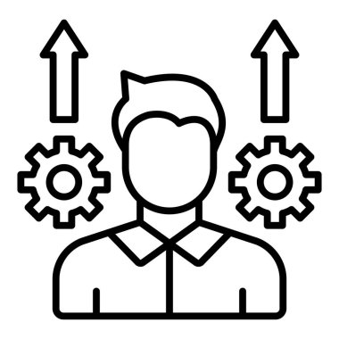 businessman with gear icon, vector illustration