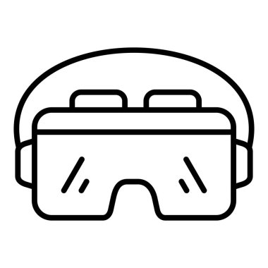 virtual reality glasses icon. outline medical mask vector symbol for web design isolated on white background
