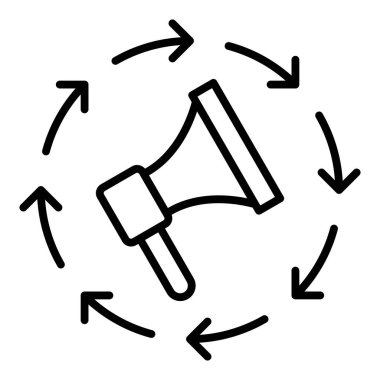 megafon ikonu. Web için hoparlör vektör simgelerinin özet çizimi