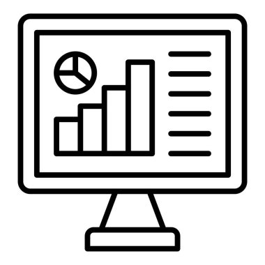 Monitör. Web simgesi basit illüstrasyon