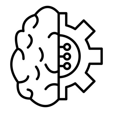 Beyin. Web simgesi basit illüstrasyon