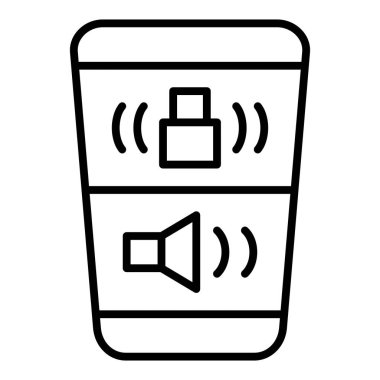 vector illustration of a single line icon of a smartphone