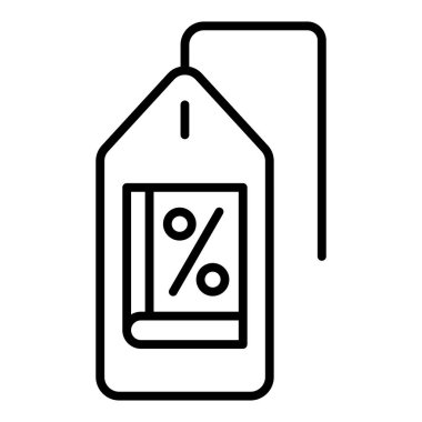 price tag icon. outline percent discount vector symbol for web design isolated on white background