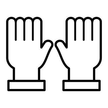 hand icon vector. outline black glove sign. isolated contour symbol illustration