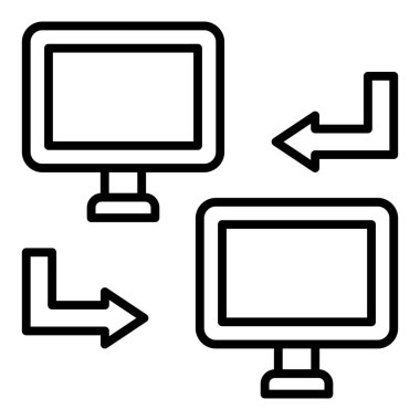 Bilgisayar monitörü simgesi. vektör illüstrasyonu