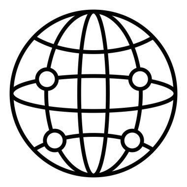 küresel ağ simgesi. Web için dünya vektör simgelerinin özet çizimi