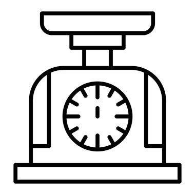 Mutfak pulları ikonu. Ana hatlı kronometre vektör çizimi. beyaz arkaplanda izole.