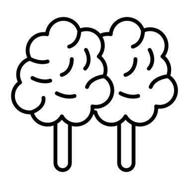 brain icon. outline illustration of sugar vector icons for web