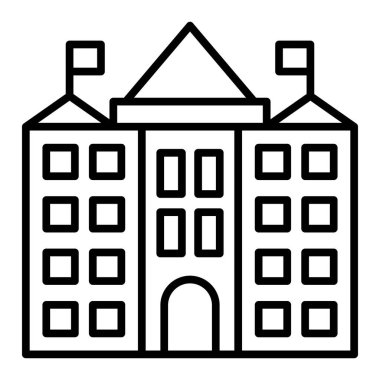 Üniversite binası. Basit resimleme