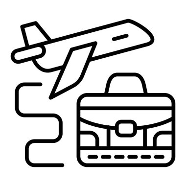travel bag icon vector. outline suitcase luggage sign. isolated contour symbol illustration