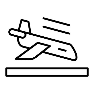 airplane icon vector. outline aircraft sign. isolated contour symbol illustration