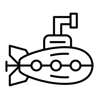 Denizaltı ikonu. Web için su tankı vektör simgelerinin özet çizimi