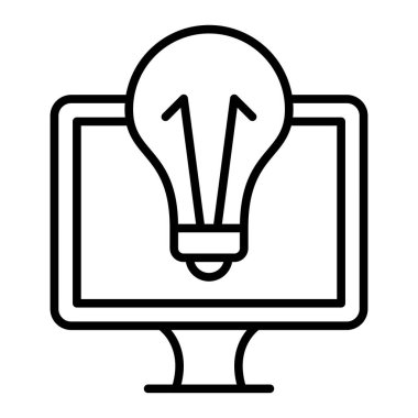 vector line design of bulb idea, icon concept