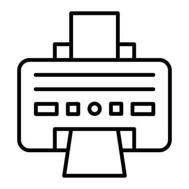 printer with a tape vector illustration isolated on background